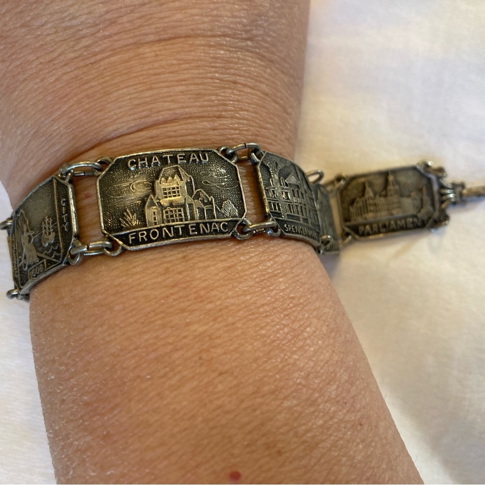 Quebec City Canada Vintage Souvenir Metal Panel Bracelet - Picture 8 of 11